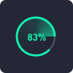 A radar showing 83%