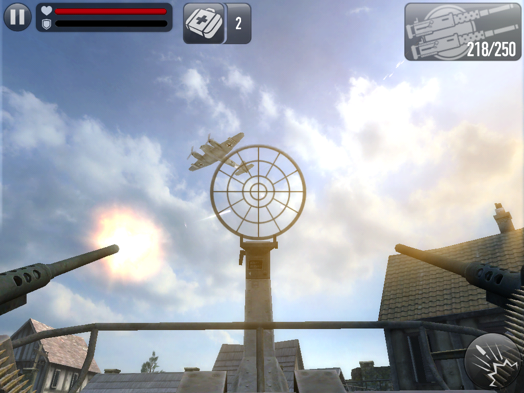 In Frontline Commando: D-Day hitting the planes is easy when they are flying straight. 