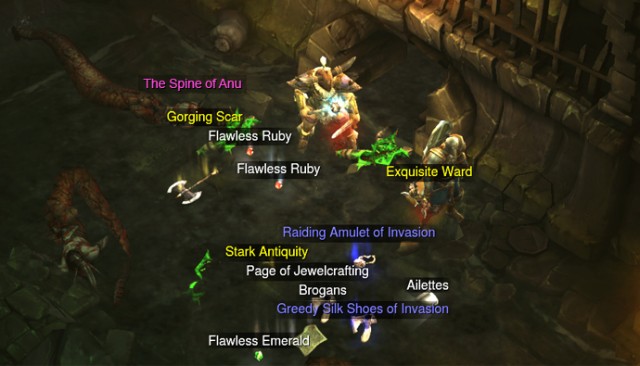 In Diablo 3 the player is rewarded with a carefully measured dose of randomly generated items.