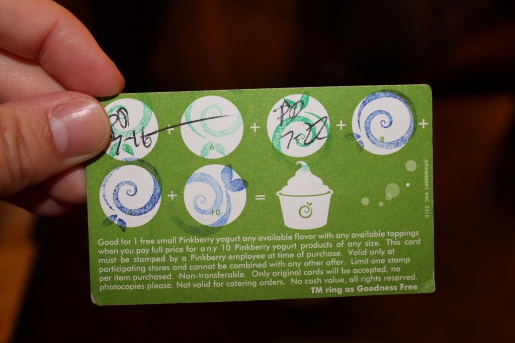 Pinkberry Stamp Card