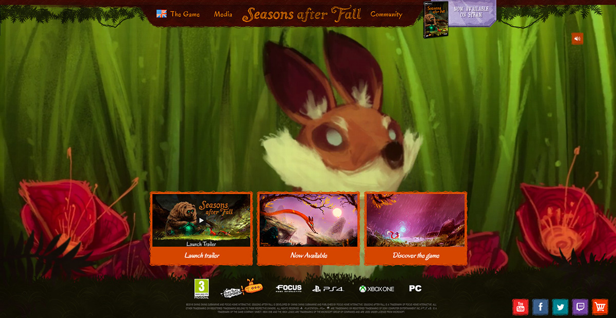 Seasons after fall landing page screenshot