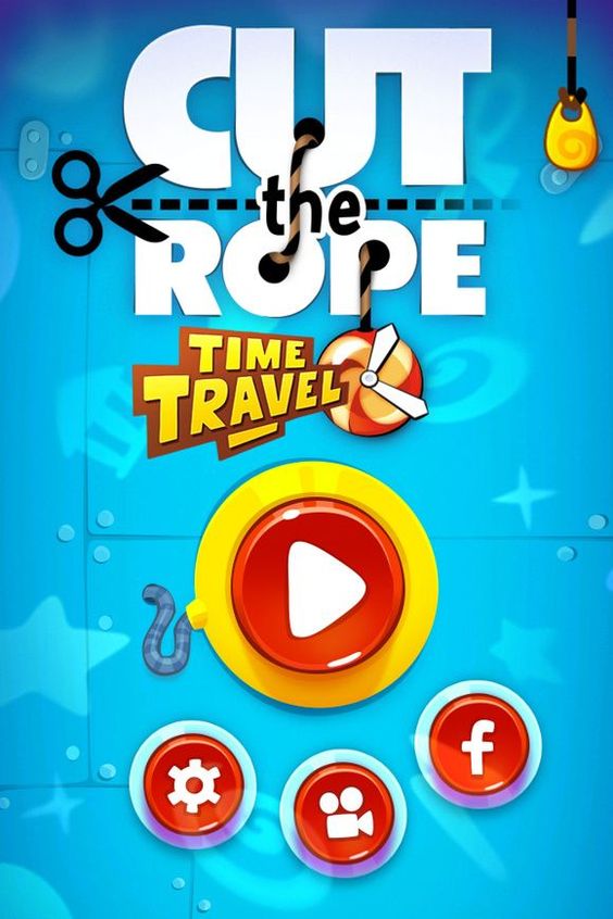 Cut the Rope Time travel main menu screen
