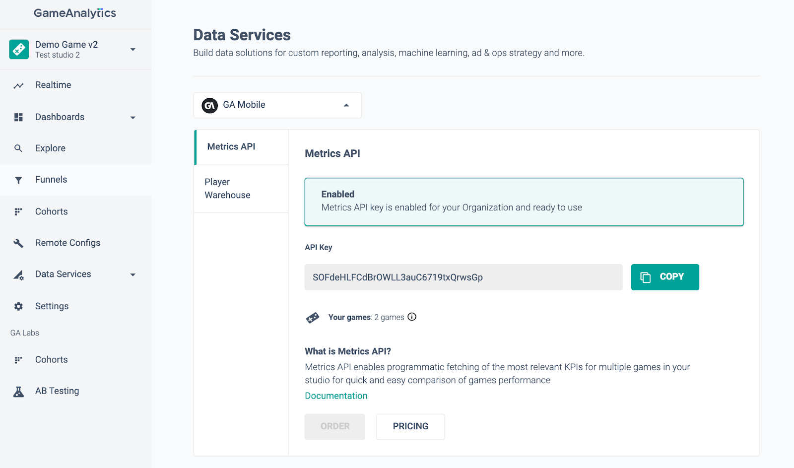DataSuite Metrics API 
