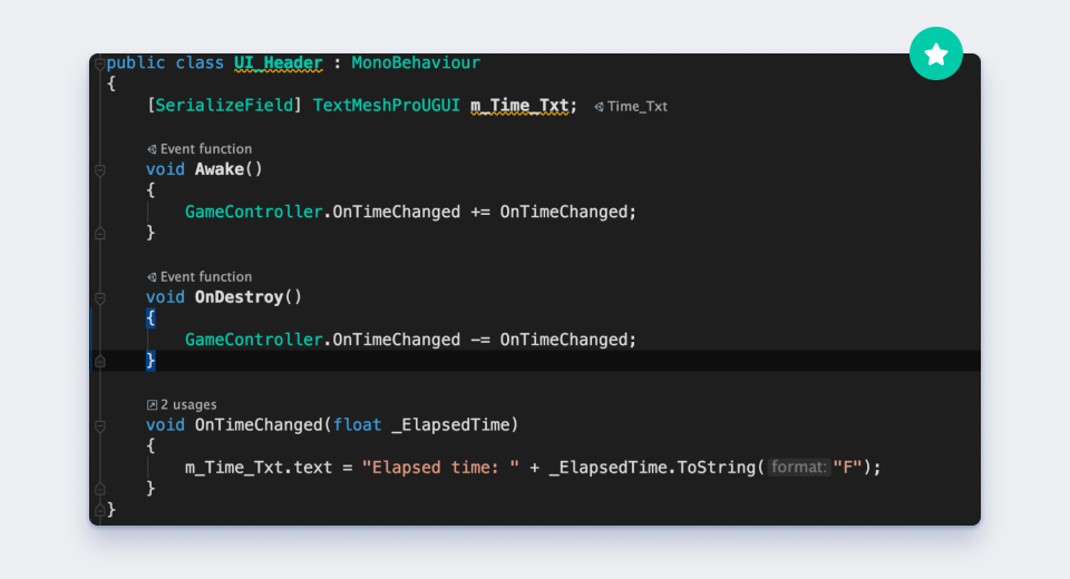 UI header code example